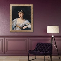«Portrait of Marie-Pauline Bonaparte Princess Borghese, 1806» в интерьере в классическом стиле в фиолетовых тонах