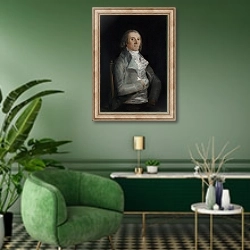 «Дон андре дель Перал» в интерьере гостиной в зеленых тонах