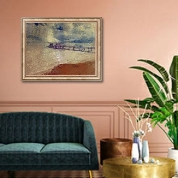 «Silver seascape - Cromer Pier, Norfolk» в интерьере классической гостиной над диваном