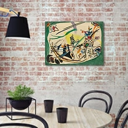 «Entwurf Zu ‘grüner Rand’» в интерьере кухни в стиле лофт с кирпичной стеной