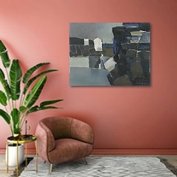 «Черные скалы» в интерьере современной гостиной в розовых тонах
