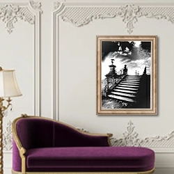 «Terrace, Chateau Vieux, Paris» в интерьере в классическом стиле над банкеткой