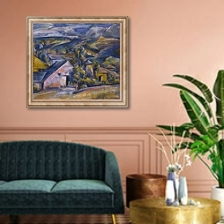 «The Hills» в интерьере классической гостиной над диваном