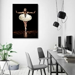 «Балерина на цыпочках» в интерьере современного офиса в минималистичном стиле