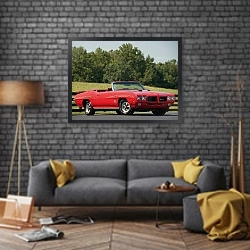 «Pontiac GTO ''The Judge'' Convertible '1970» в интерьере в стиле лофт над диваном