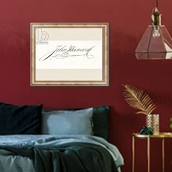 «Signature of John Hancock» в интерьере спальни с акцентной стеной