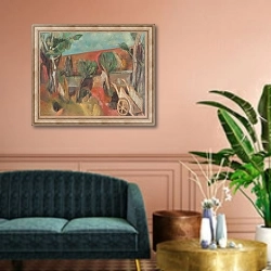 «Paesaggio, 1946» в интерьере классической гостиной над диваном