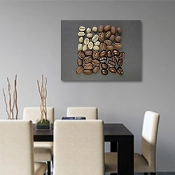 «Кофе в зернах 1» в интерьере современной кухни над столом