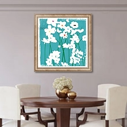 «Turquoise Flowers» в интерьере столовой в классическом стиле
