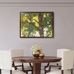 «White irises in the shade of a tree» в интерьере столовой в классическом стиле