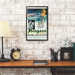 «Ретро-Реклама 175» в интерьере кабинета в стиле лофт над столом