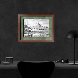 «Castle Howard 2» в интерьере кабинета в черных цветах над столом