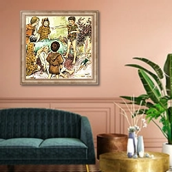 «Peter Pan and Wendy 31» в интерьере классической гостиной над диваном