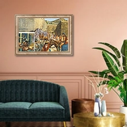 «Mycenae» в интерьере классической гостиной над диваном