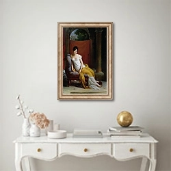 «Portrait of Madame Recamier» в интерьере в классическом стиле над столом
