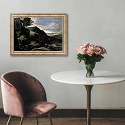 «Hilly landscape» в интерьере в классическом стиле над креслом