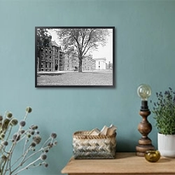 «The Middle campus, Brown University, Providence, R.I.» в интерьере в стиле ретро с бирюзовыми стенами