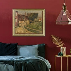 «Vieilles Maisons» в интерьере спальни с акцентной стеной
