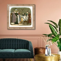 «Anselm made archbishop of Canterbury by William II» в интерьере классической гостиной над диваном