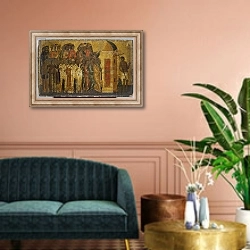 «Icon of The Just entering Paradise, early 16th century» в интерьере классической гостиной над диваном