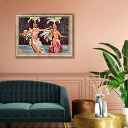 «Belly Dancers, 1987» в интерьере классической гостиной над диваном