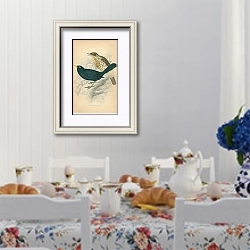 «Blackbird, song thrush» в интерьере столовой в стиле прованс над столом