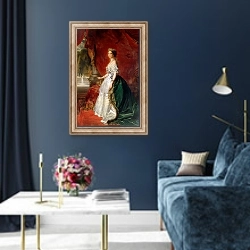 «Portrait of Empress Eugenie of France» в интерьере в классическом стиле в синих тонах