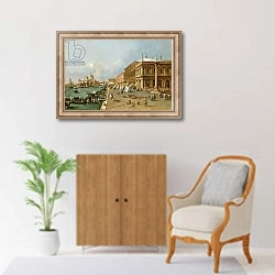 «The Molo, Venice with the Libreria, the Punta della Dogana and Santa Maria della Salute» в интерьере в классическом стиле над комодом