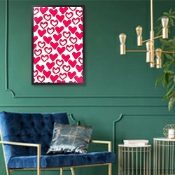 «Simple Hearts, digital image» в интерьере в классическом стиле с зеленой стеной