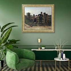 «Надоела» в интерьере гостиной в зеленых тонах