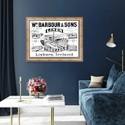 «Advertisement for Wm. Barbour & Sons» в интерьере в классическом стиле в синих тонах