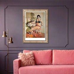 «DR Miranda Sheild Johansson» в интерьере гостиной с розовым диваном