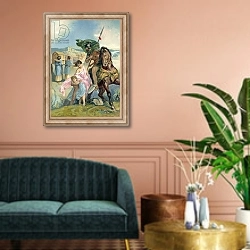 «The ark of the covenant» в интерьере классической гостиной над диваном
