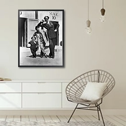 «История в черно-белых фото 193» в интерьере белой комнаты в скандинавском стиле над комодом