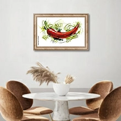 «Огненный чили перец» в интерьере кухни над кофейным столиком