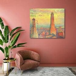 «Ritz Tower, New York City» в интерьере современной гостиной в розовых тонах