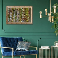«In the beginning 1» в интерьере в классическом стиле с зеленой стеной