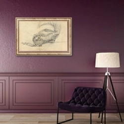 «A skunk with another skunk in the background» в интерьере в классическом стиле в фиолетовых тонах