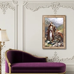 «Abraham and Isaac» в интерьере в классическом стиле над банкеткой