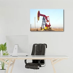«Нефтедобыча 9» в интерьере офиса над рабочим местом