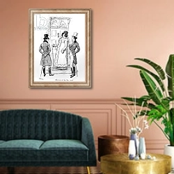 «'Accompanied by their aunt', illustration from 'Pride & Prejudice' by Jane Austen» в интерьере классической гостиной над диваном