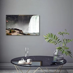 «Ниагарский водопад 5» в интерьере современной гостиной в серых тонах