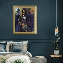 «Портрет Амбруаза Воллара» в интерьере классической спальни с темными стенами
