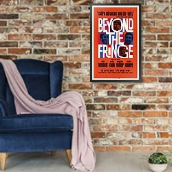 «Beyond the fringe» в интерьере в стиле лофт с кирпичной стеной и синим креслом