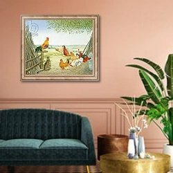 «The Fowl and the Pussycat» в интерьере классической гостиной над диваном