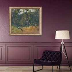 «Forest with sheep» в интерьере в классическом стиле в фиолетовых тонах