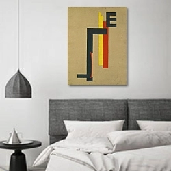 «E-Bild» в интерьере спальне в стиле минимализм над кроватью