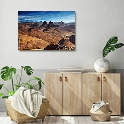 «Пустыня Сахара, Ахаггар, Алжир» в интерьере современной комнаты над комодом