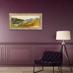 «Mountain Landscape, 1843-47» в интерьере в классическом стиле в фиолетовых тонах