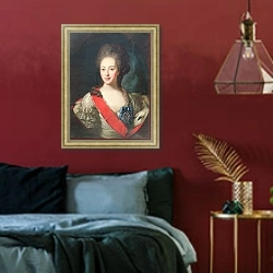 «Portrait of Countess Yekaterina Orlova» в интерьере спальни с акцентной стеной